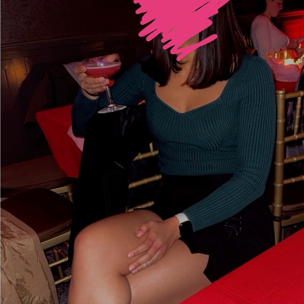 Ribbed Green Long Sleeve body suit